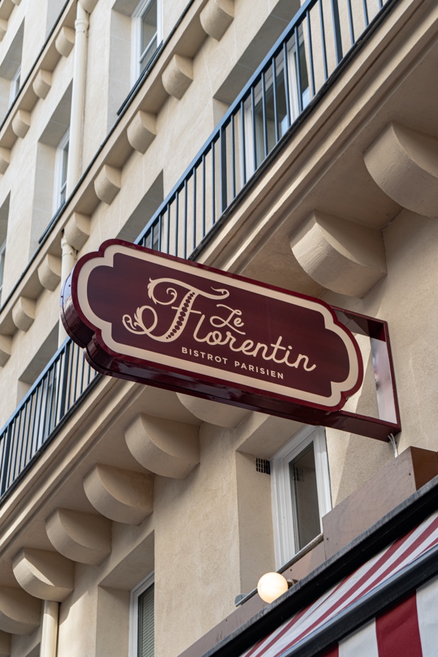 Enseigne extérieure du restaurant Le Florentin